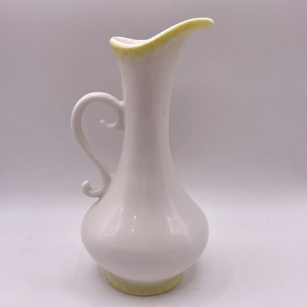 Vintage Kato Kogei Porcelain‎ Bud Vase Pitcher Yellow Chicks Easter Spring 5.5